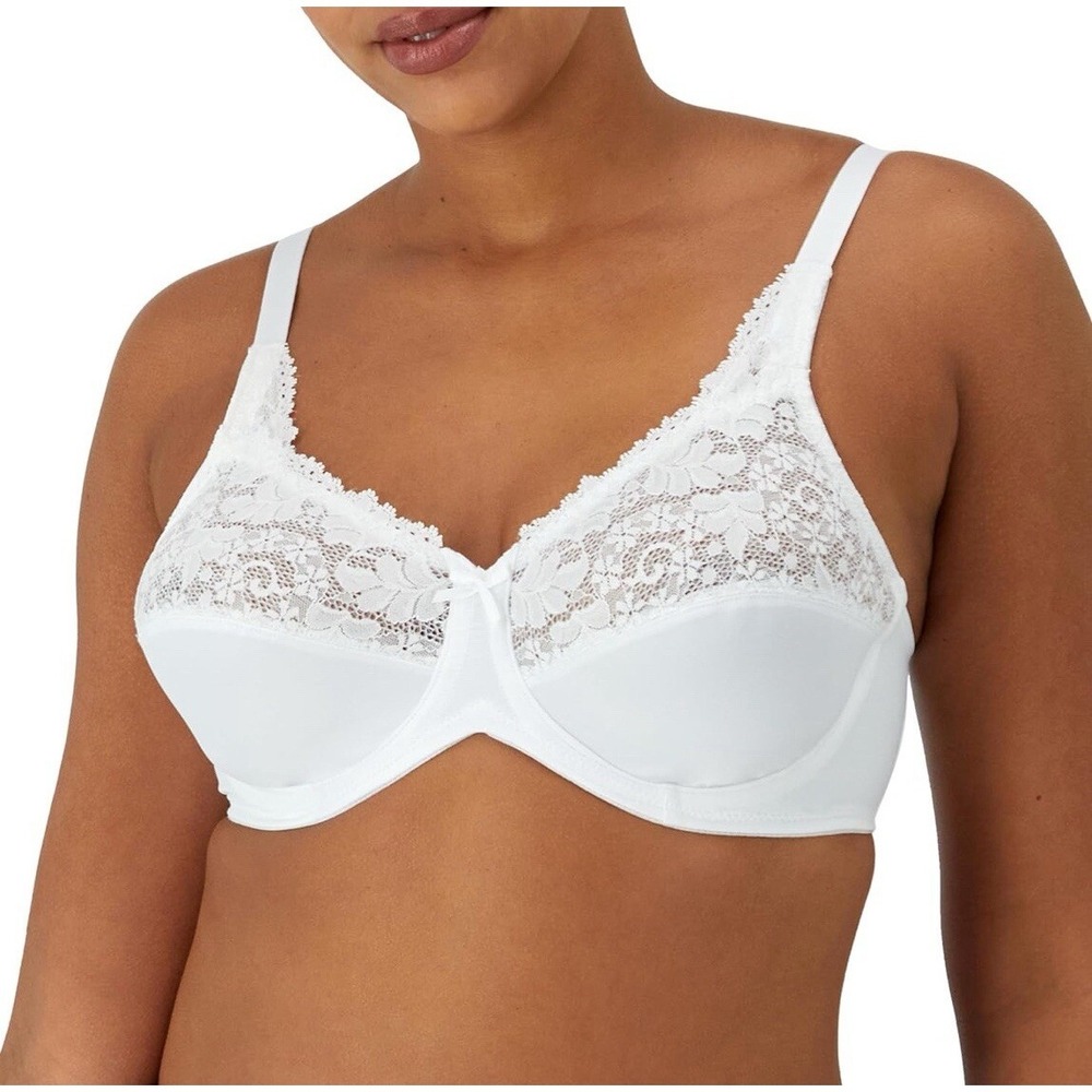 New Women White Lilyette Comfort Lace Minimizer Underwire Size Bra‎ 42DDD